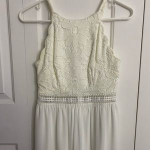 White Floral High Low Dress